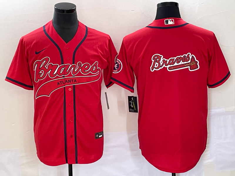 Men's Atlanta Braves Red Team Jersey Joint Edition